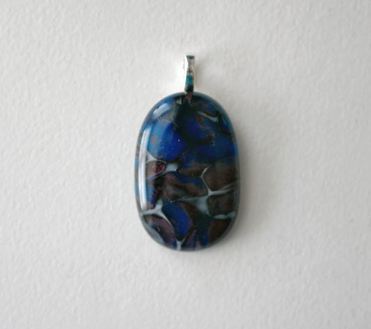 Copper Reaction (Blue, Brown and White) Pendant #3 (Base Metal) (PENDANT ONLY)