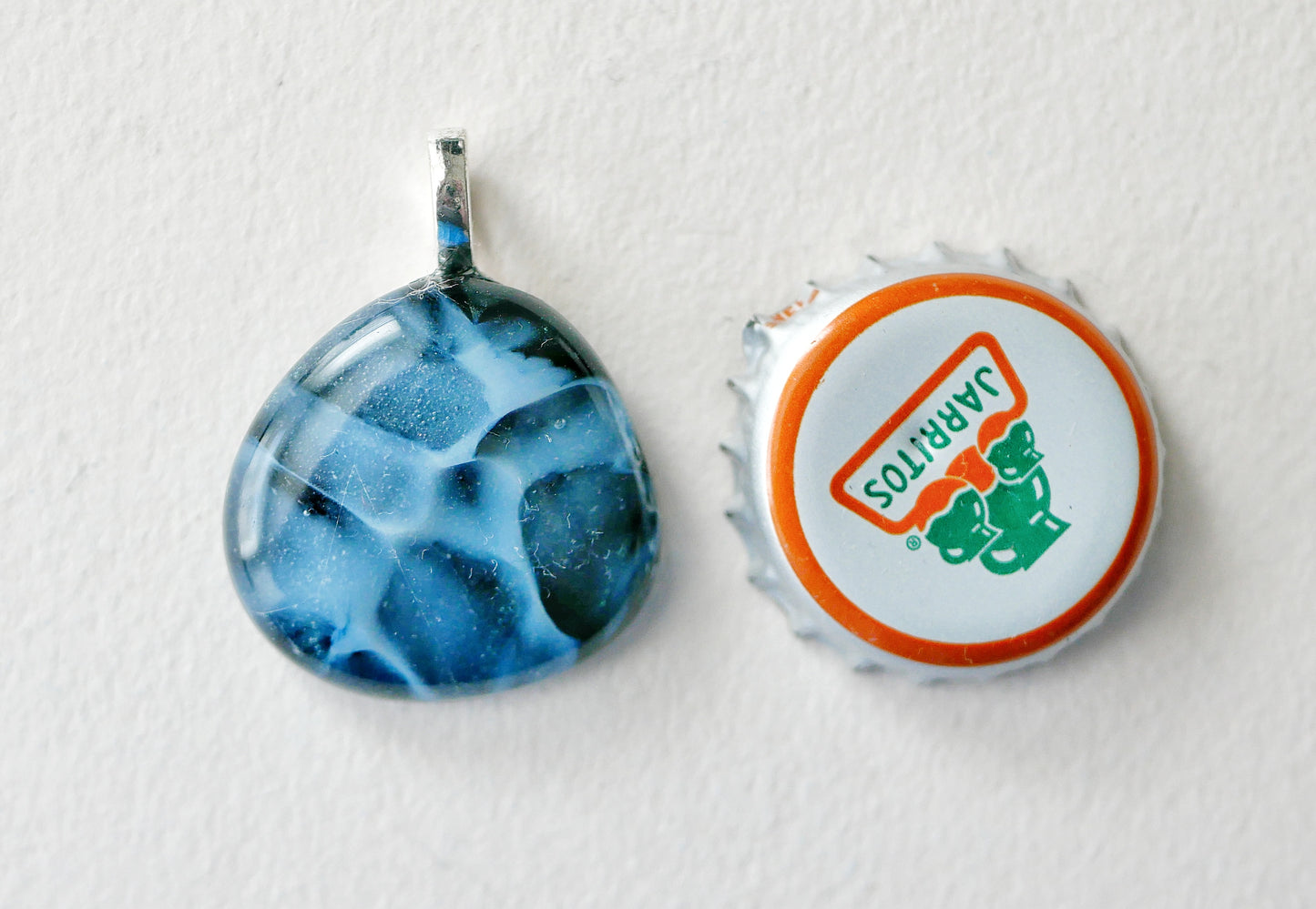 Blue Aventurine and Opaline Dragonskin Pendant #2 (Base Metal) (PENDANT ONLY)