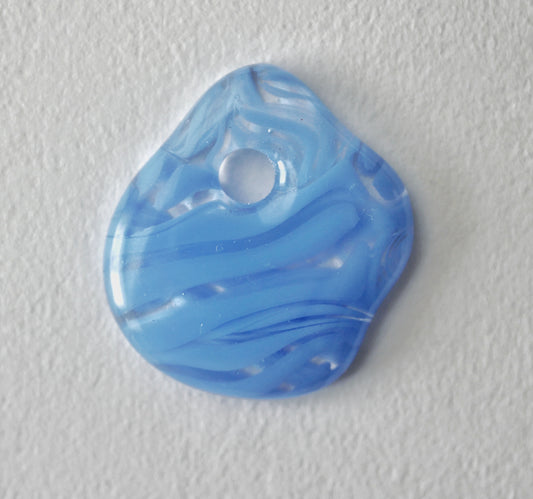 Swirling Blue Blob Pendant with Hole #1 (PENDANT ONLY)