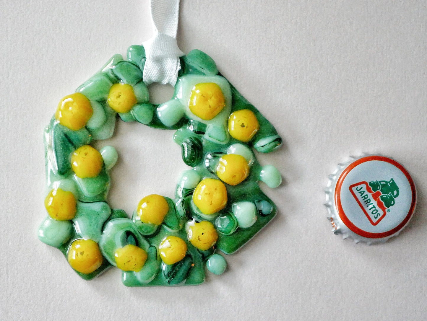 Bumpy Geometric Wreath with Blobby Yellow Flowers (Small)