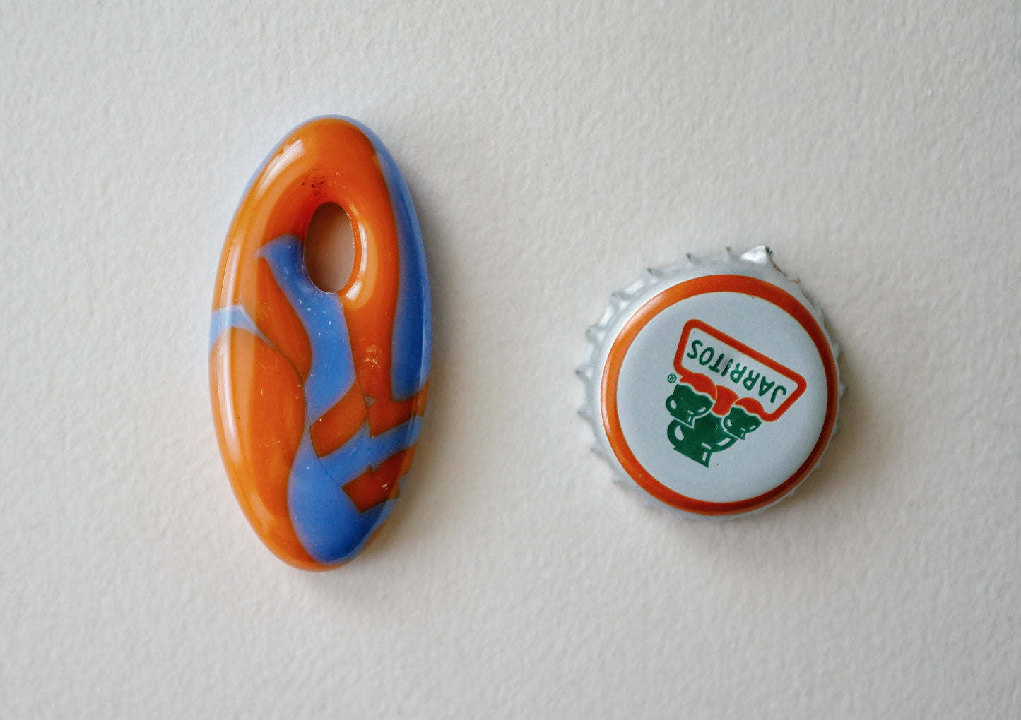 Oval Pendant: Orange and Blue (PENDANT ONLY)