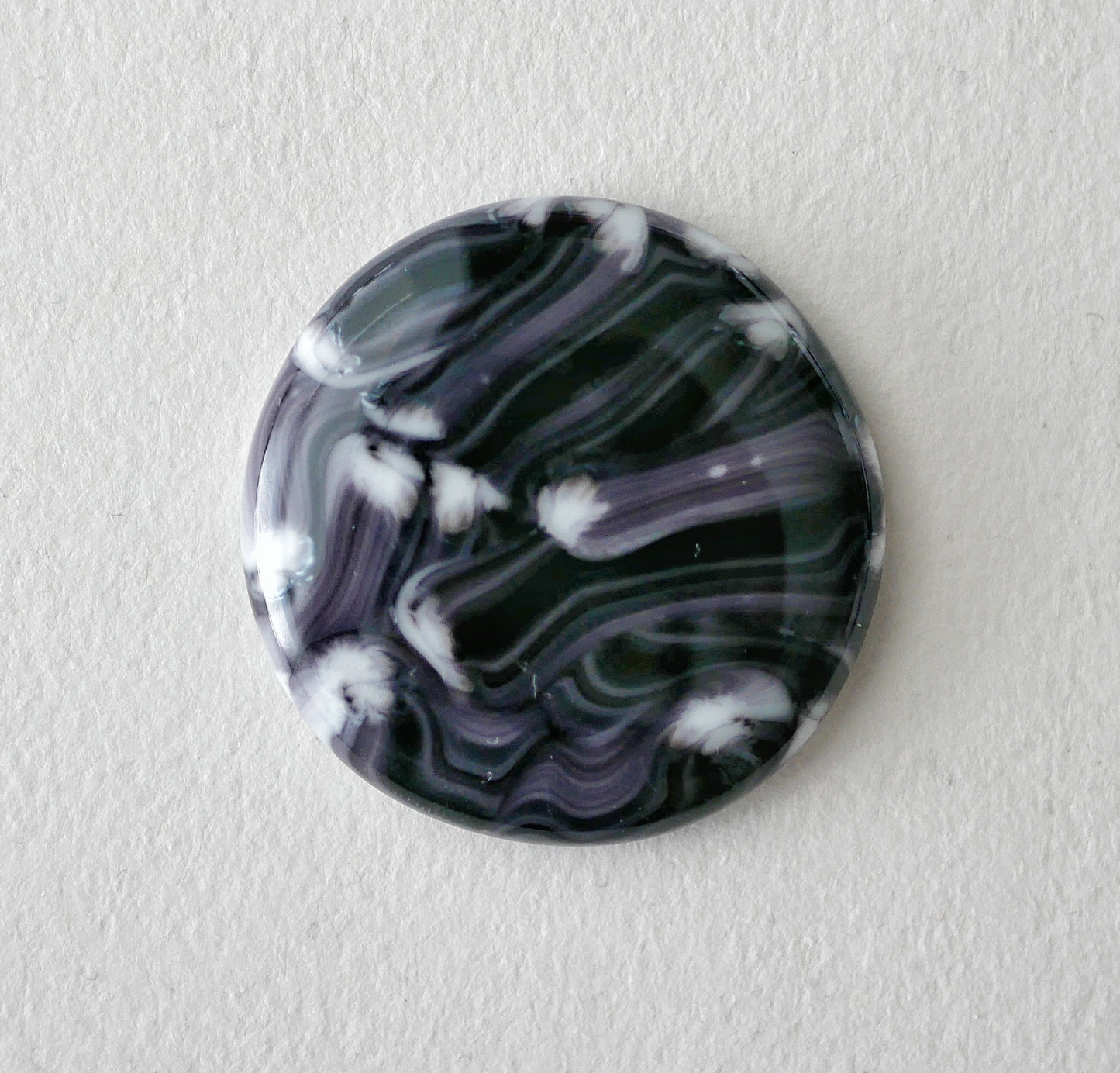 Round Worry Stone: Purple Brushstroke