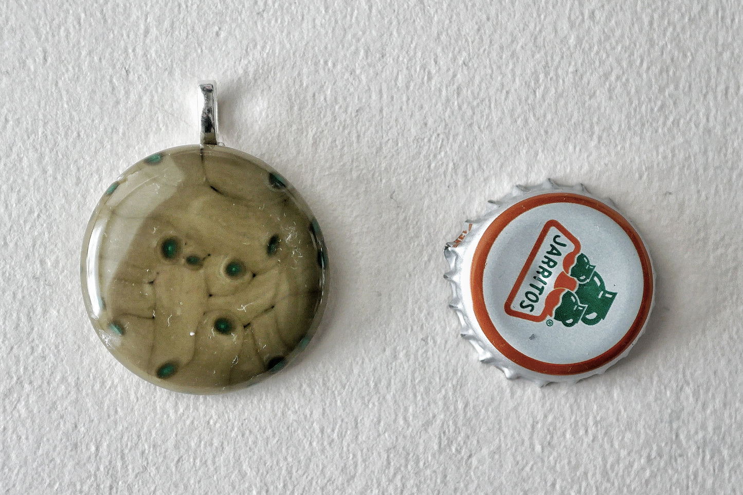 Brown and Green Brushstroke Pendant (Base Metal) (PENDANT ONLY)