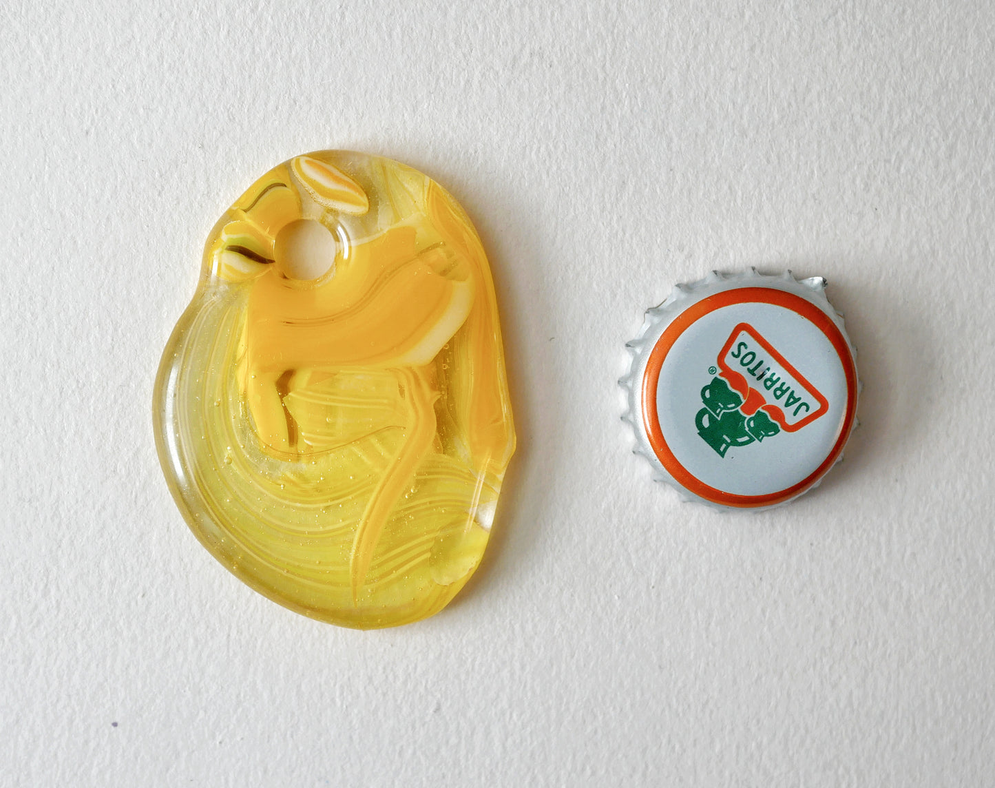 Yellow Blob Pendant with Hole #1 (PENDANT ONLY)