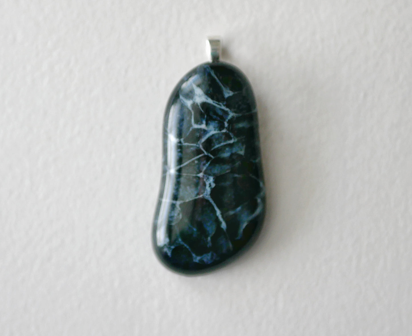 Black Dragonskin Pendant #1 (Sterling Silver) (PENDANT ONLY)