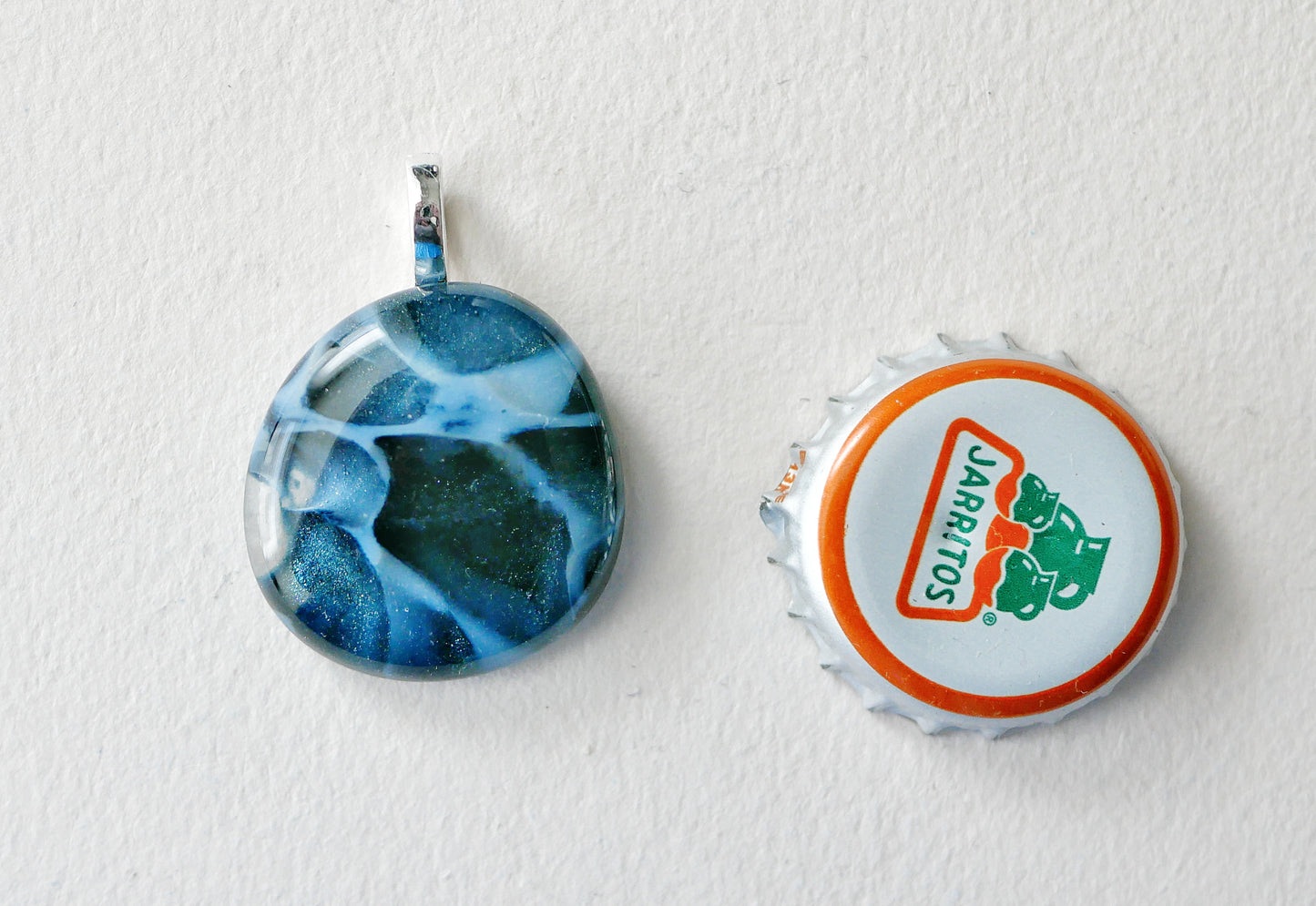 Blue Aventurine and Opaline Dragonskin Pendant #1 (Base Metal) (PENDANT ONLY)