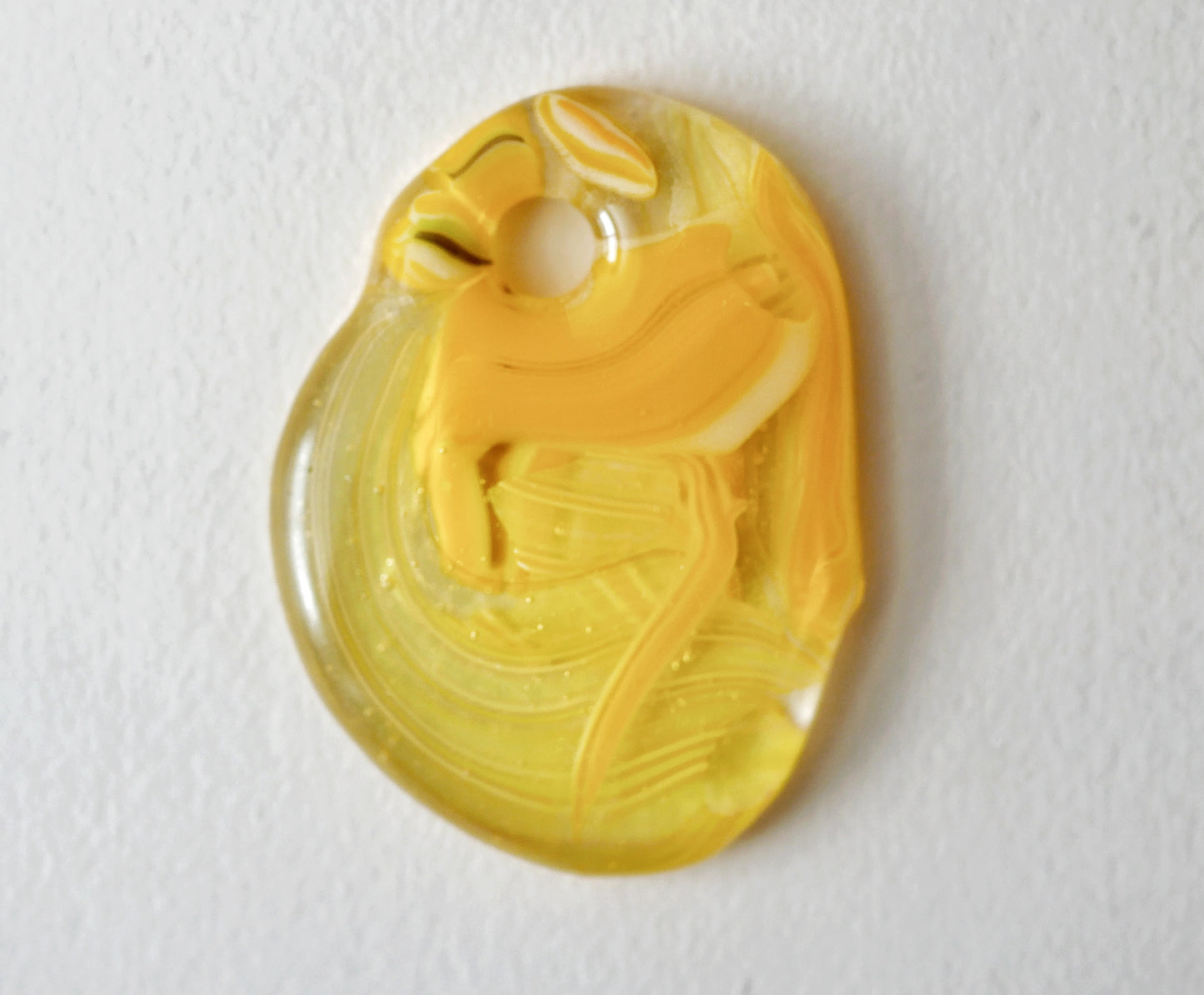 Yellow Blob Pendant with Hole #1 (PENDANT ONLY)
