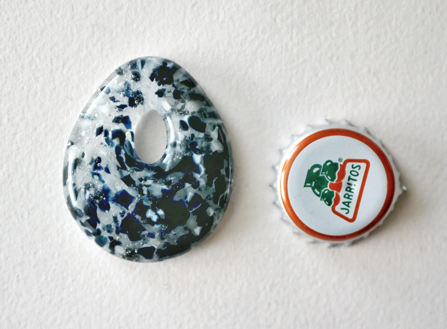 Teardrop Pendant: Aventurine Blue and Cream (PENDANT ONLY)