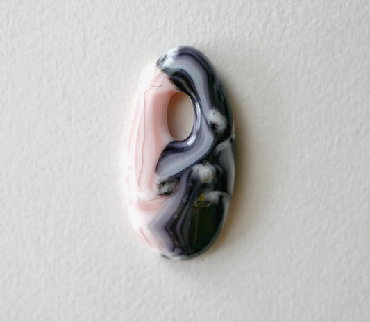 Oval Pendant: Pink and Purple Spectral Squiggles #1 (PENDANT ONLY)