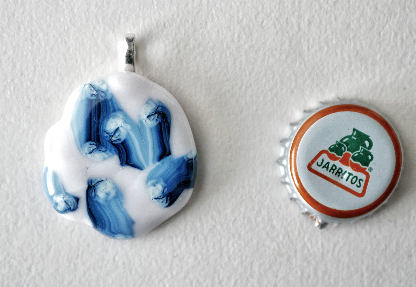 Pink and Blue Brushstroke Pendant (Base Metal) (PENDANT ONLY)