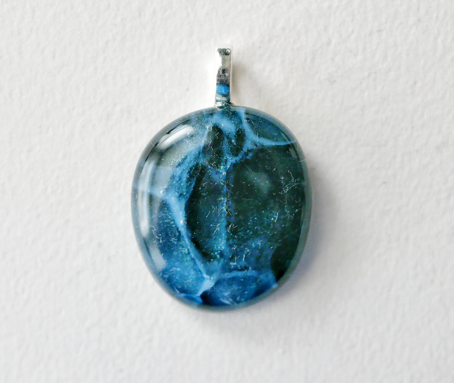 Blue Aventurine and Opaline Dragonskin Pendant #4 (Base Metal) (PENDANT ONLY)