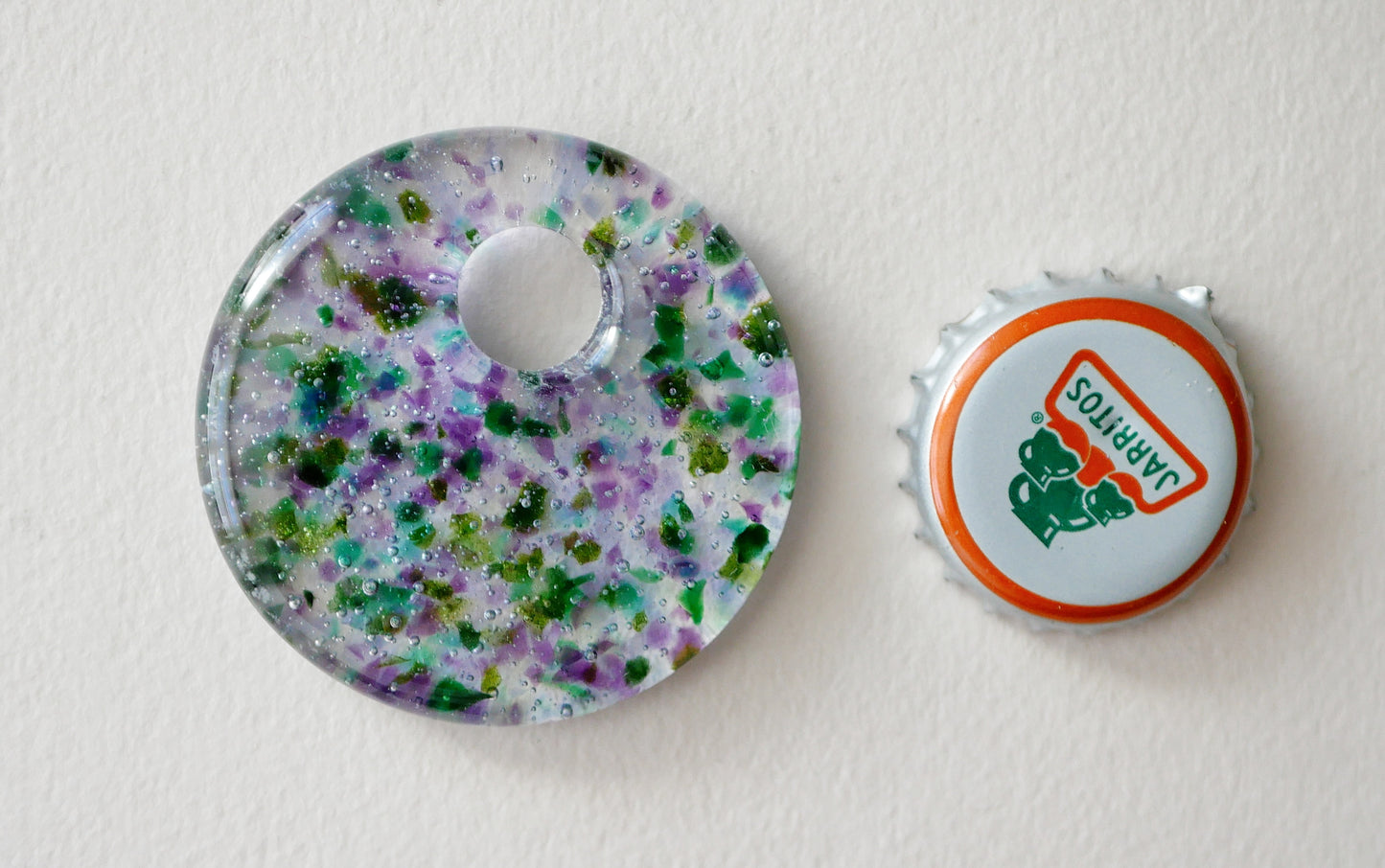Round Pendant: Greens and Purples (PENDANT ONLY)