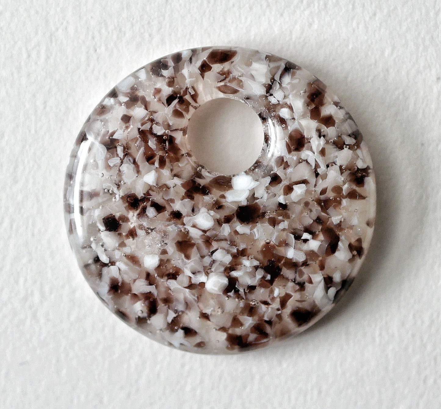 Round Pendant: Purple and Cream Confetti (PENDANT ONLY)