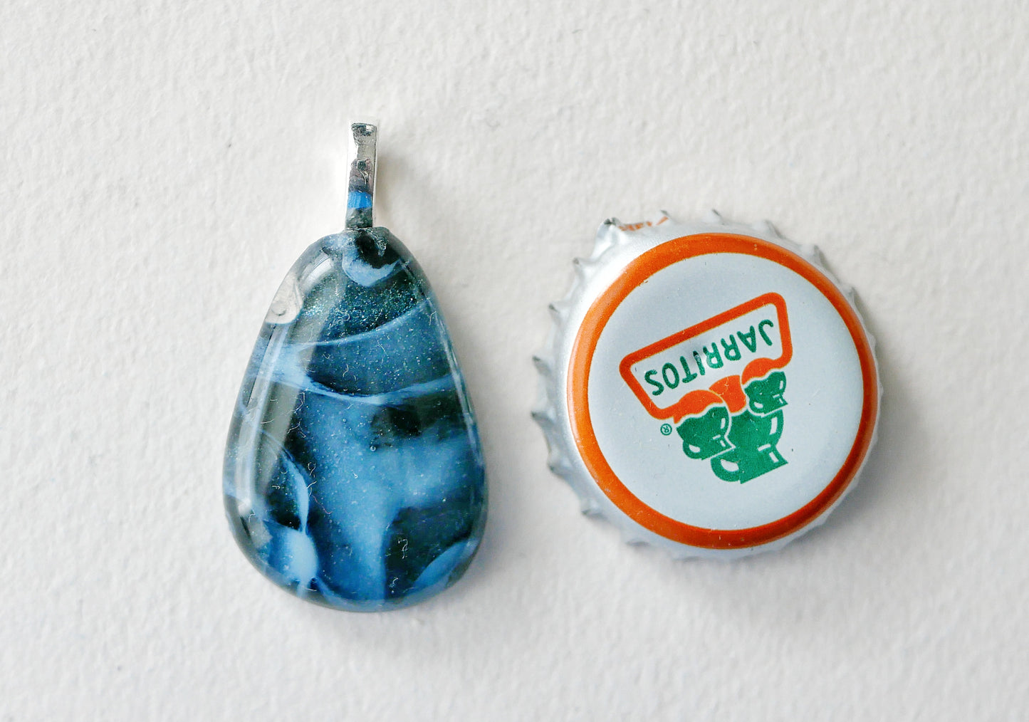 Blue Aventurine and Opaline Dragonskin Pendant #3 (Base Metal) (PENDANT ONLY)