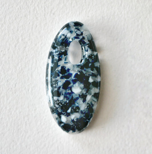 Oval Pendant: Adventurine Blue and Cream (PENDANT ONLY)