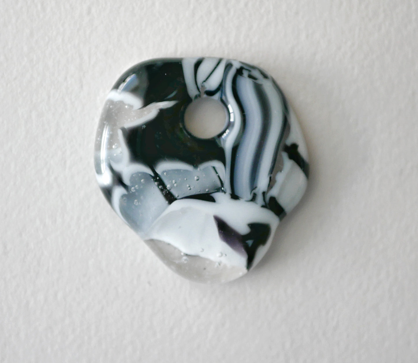 Black and White Blob Pendant with Hole #2 (PENDANT ONLY)