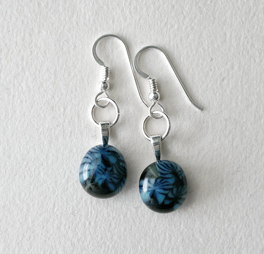 Dangly Blue Petal Earrings