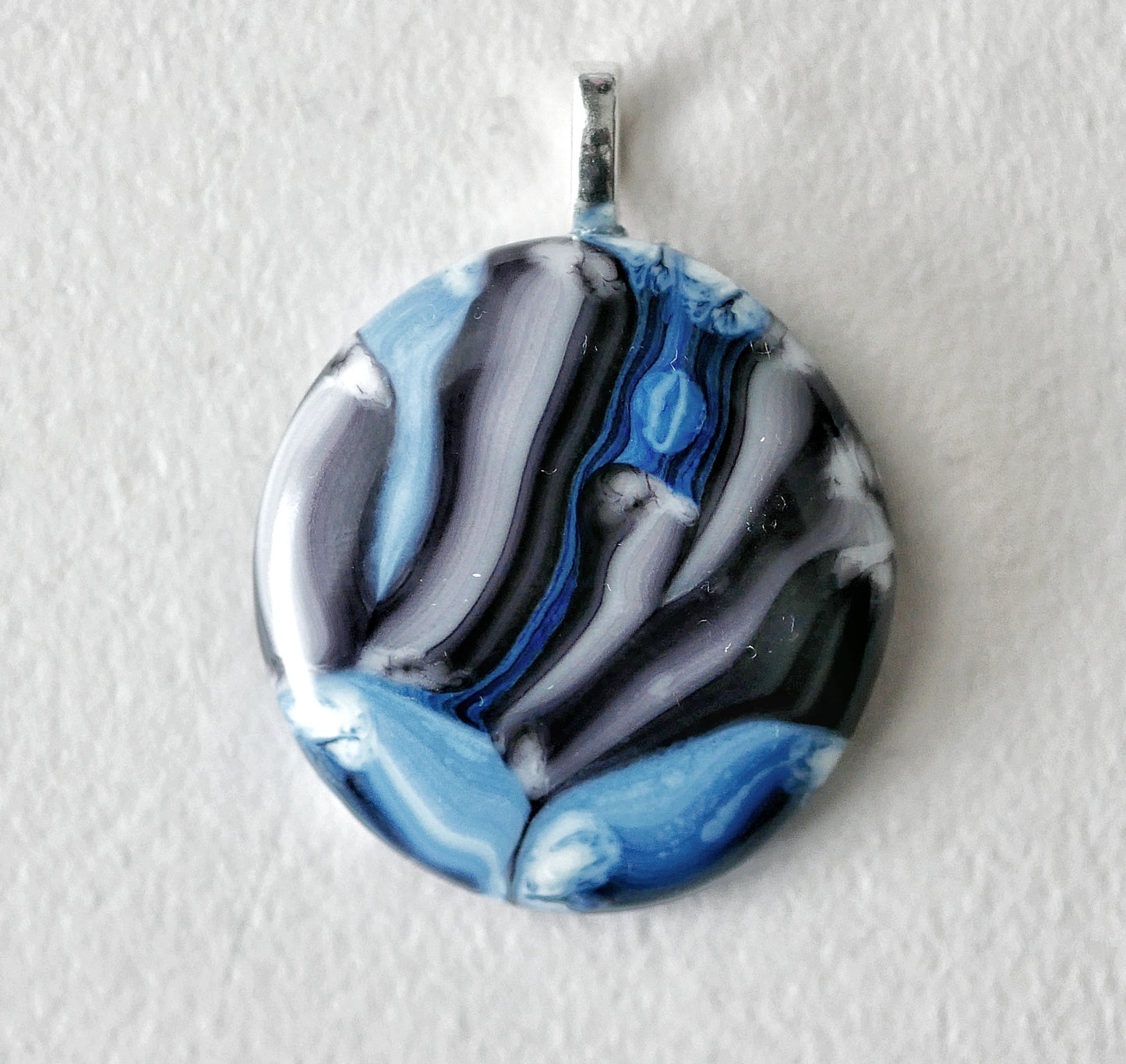 Blue and Purple Brushstroke Pendant (Base Metal) (PENDANT ONLY)