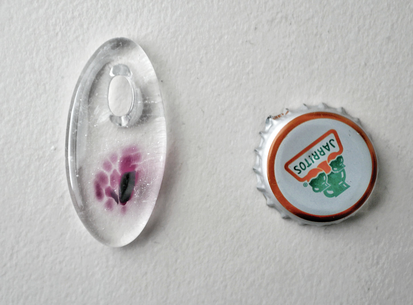 Oval Pendant: Clear with A Touch of Pink and Purple (PENDANT ONLY)