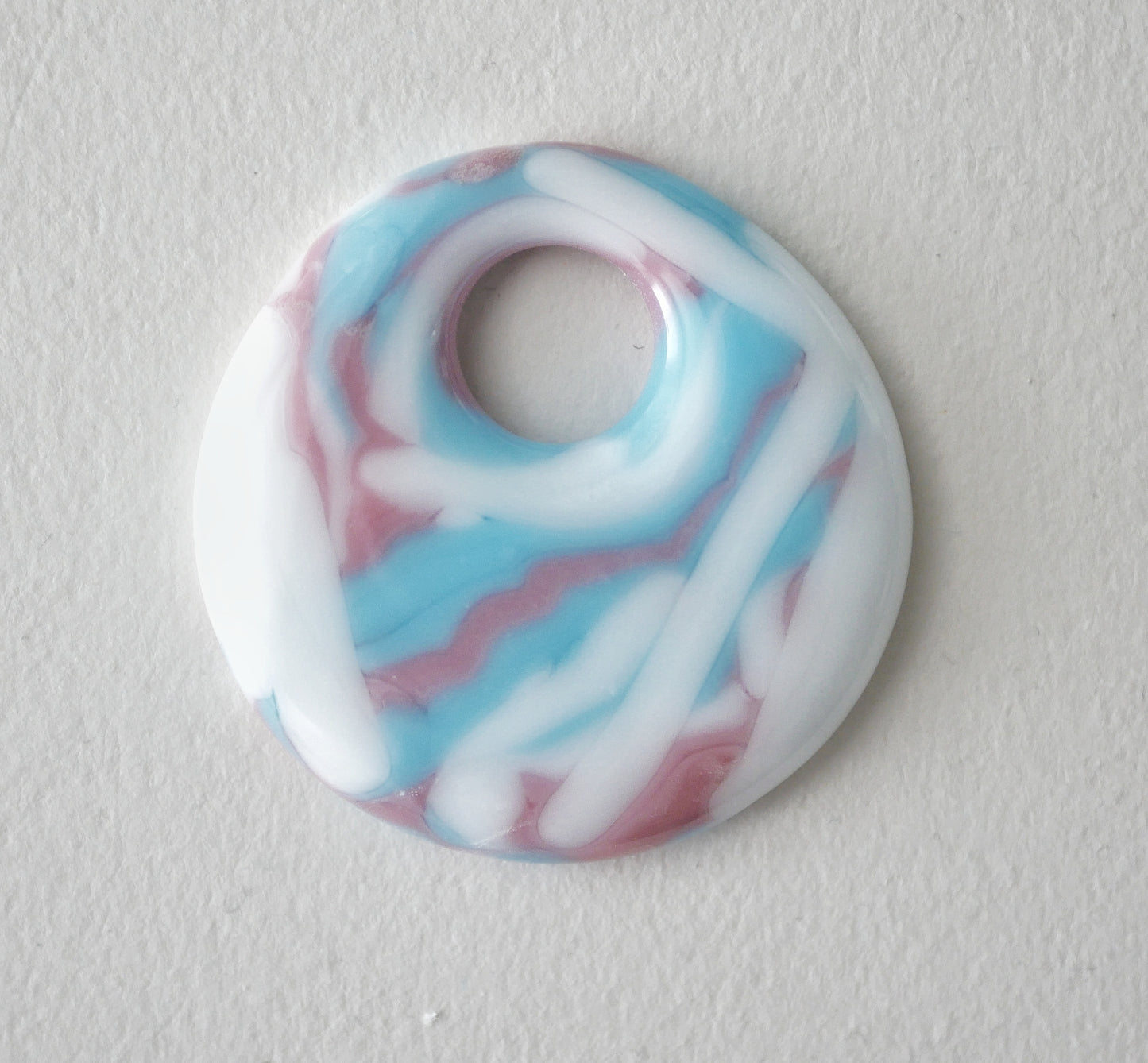 Round Pendant: Trans Pride Overlapping Stripes (PENDANT ONLY)