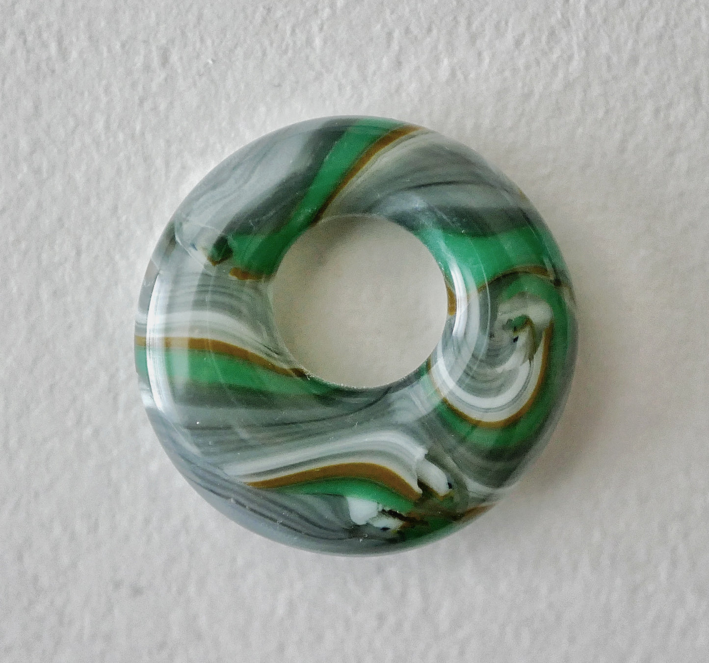 Small Circle Pendant: Grey, White, Brown and Green Swirl (PENDANT ONLY)