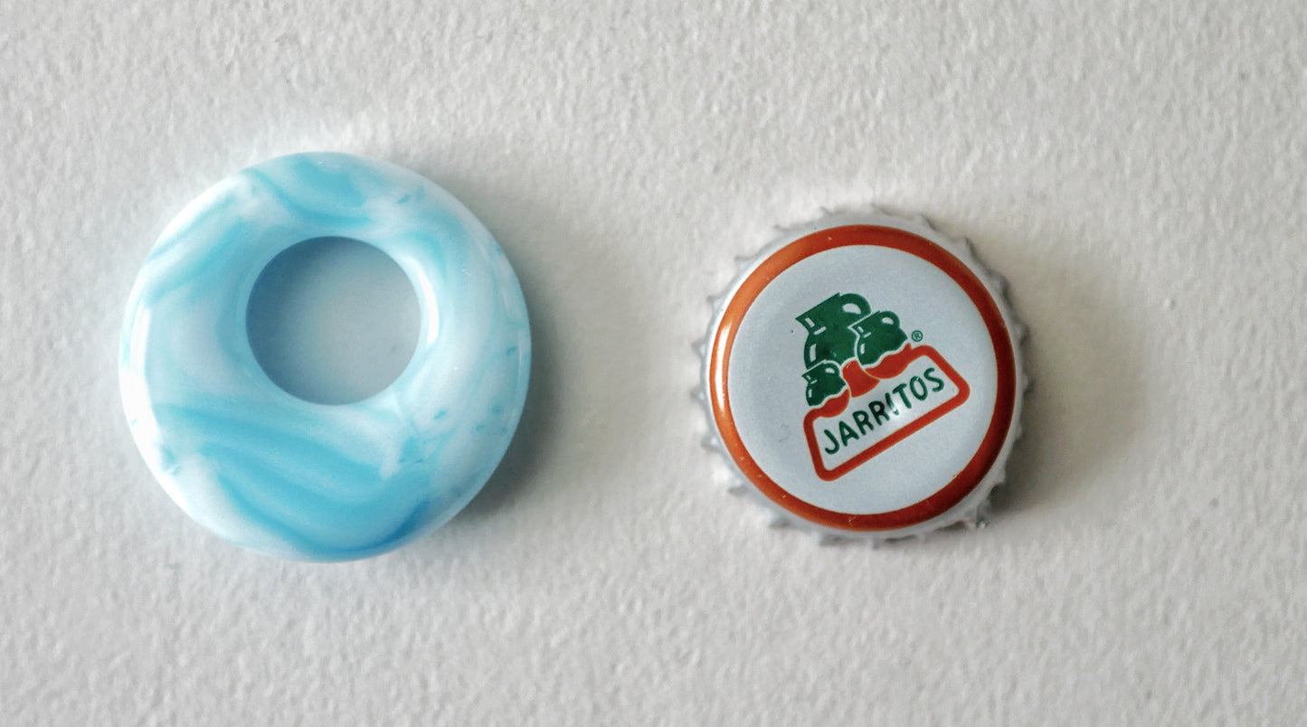 Small Circle Pendant: Sky Blue Brushstroke #1 (PENDANT ONLY)