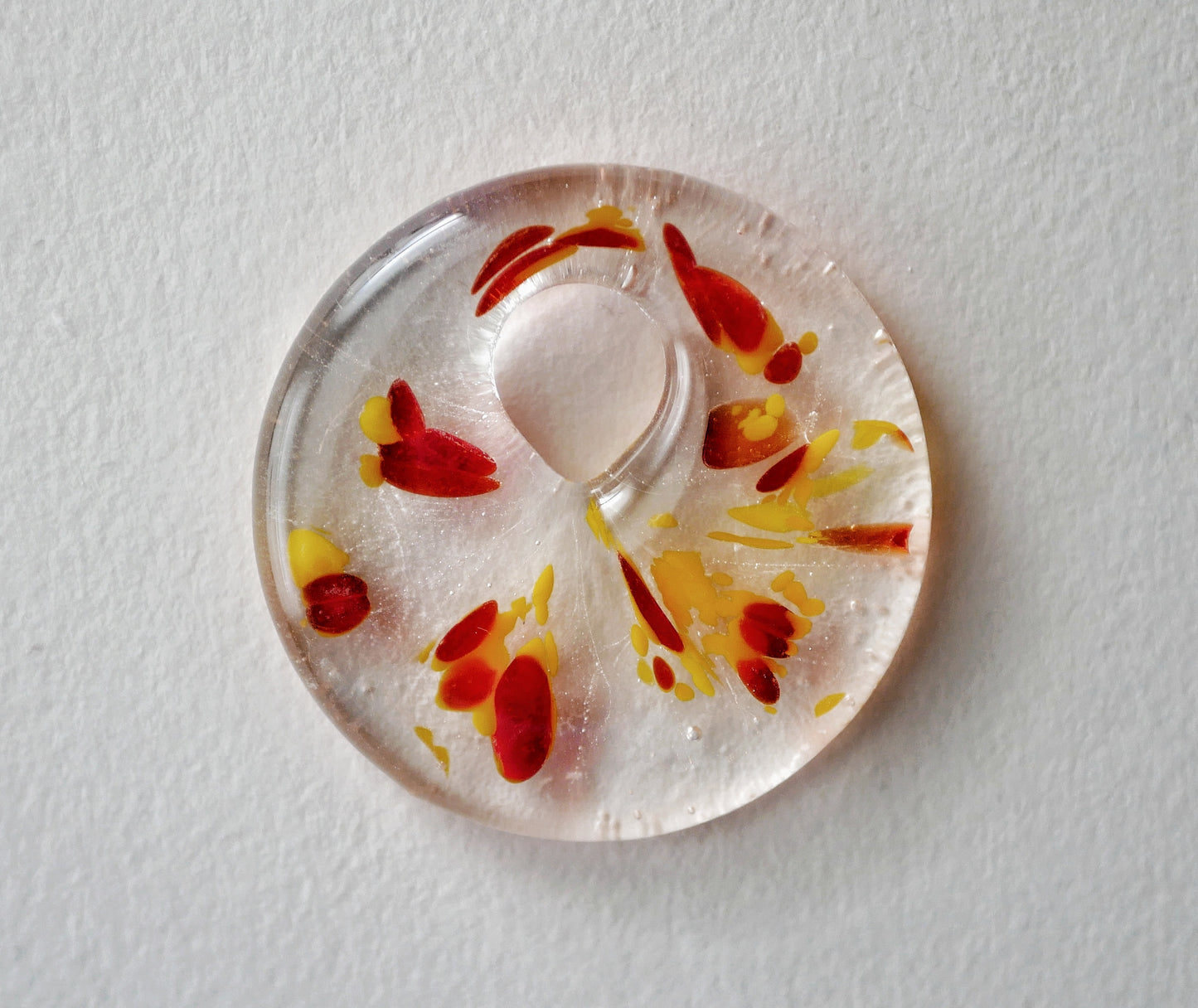 Yellow and Orange on Clear Gravity Assisted Pendant (PENDANT ONLY)