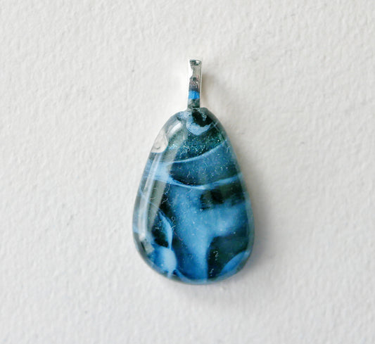 Blue Aventurine and Opaline Dragonskin Pendant #3 (Base Metal) (PENDANT ONLY)