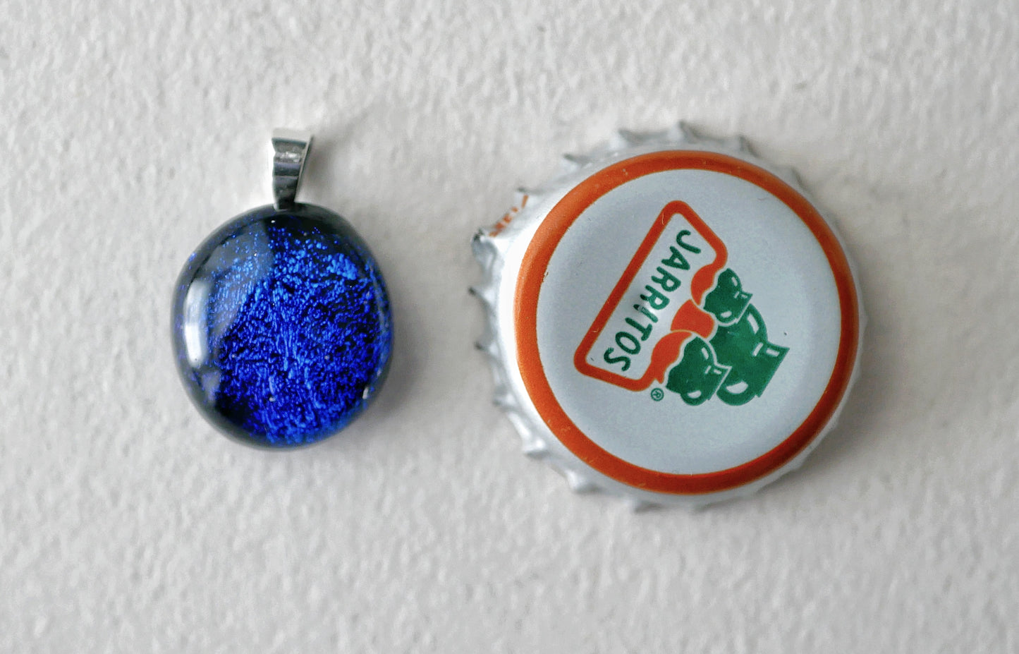 Blue Dichroic Pendant #1 (Sterling Silver) (PENDANT ONLY)