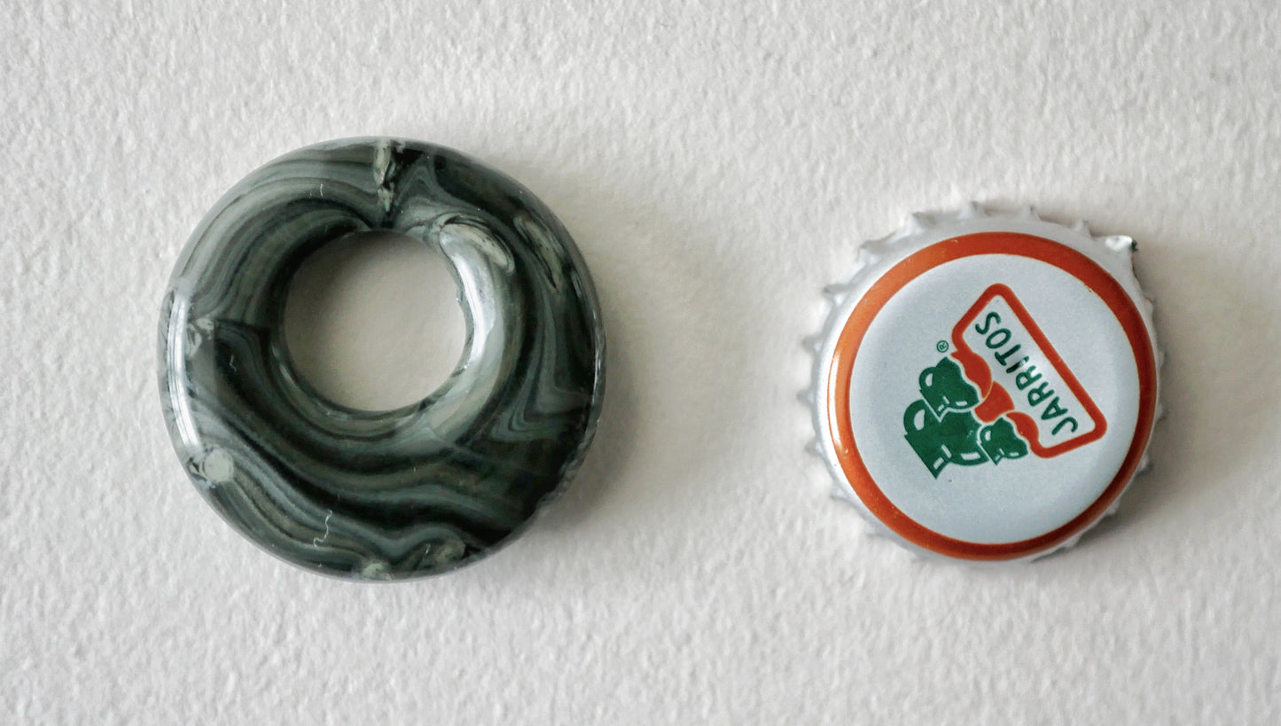 Small Circle Pendant: Dark Brown Brushstroke #1 (PENDANT ONLY)