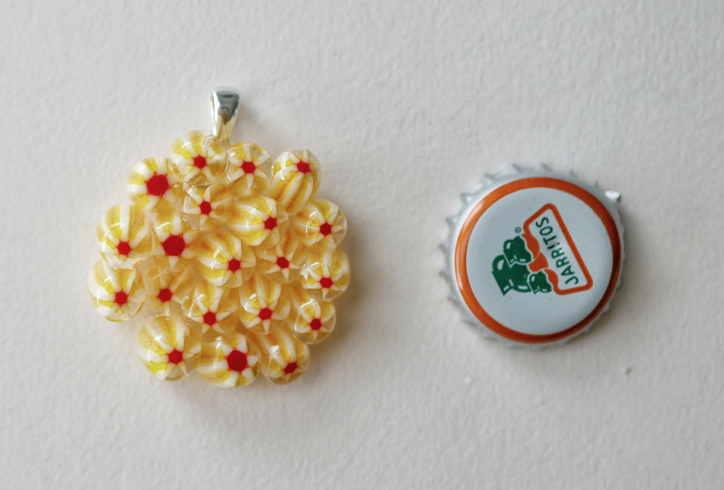 Yellow and Red Cluster Pendant (Sterling Silver) (PENDANT ONLY)
