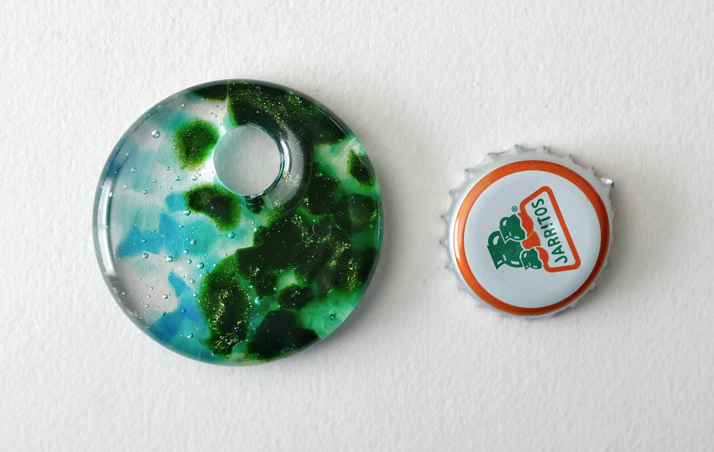 Round Pendant: Green and Blue (PENDANT ONLY)