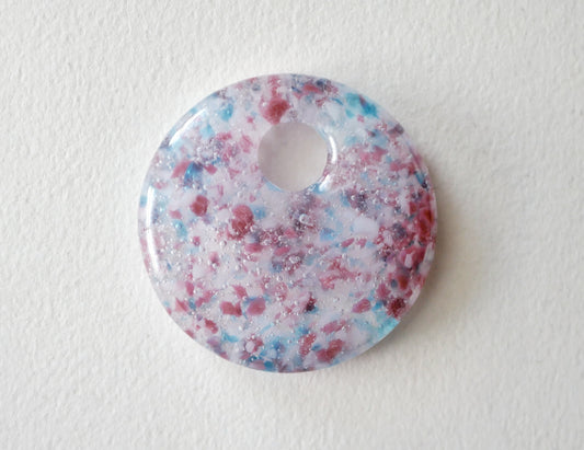 Round Pendant: Pink and Blue Confetti (PENDANT ONLY)