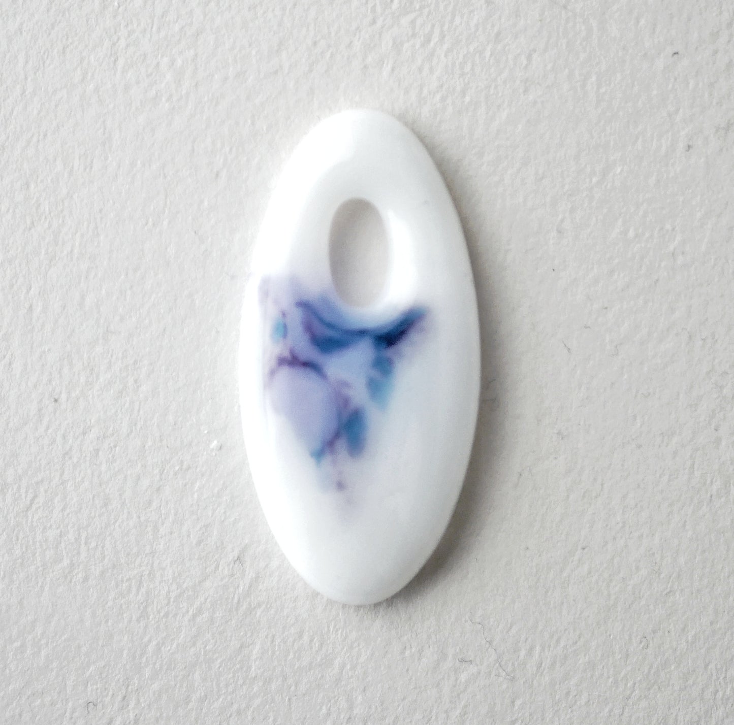 Oval Pendant: White with A Touch of Purple (PENDANT ONLY)