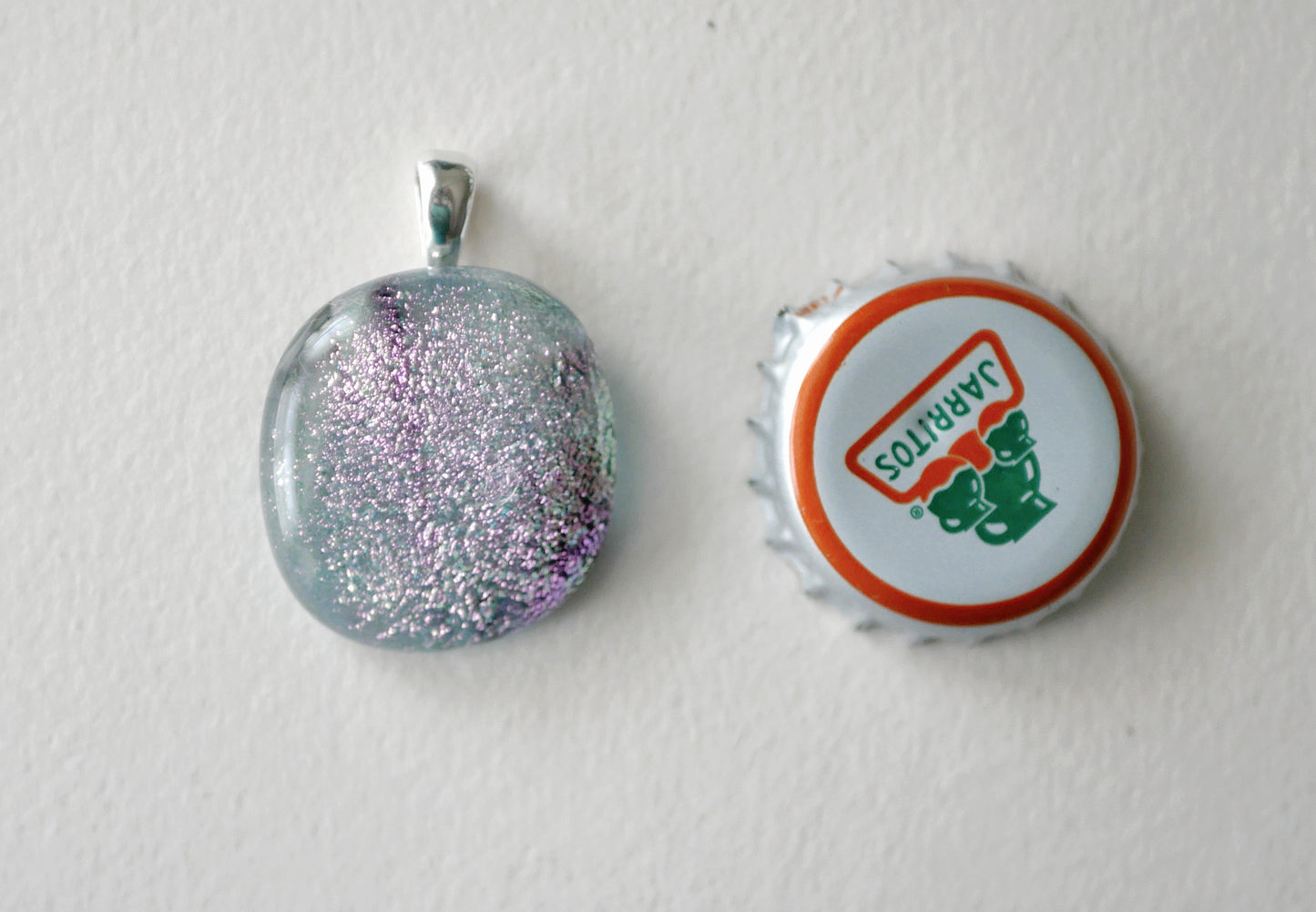 Pink Dichroic Pendant #2 (Sterling Silver) (PENDANT ONLY)