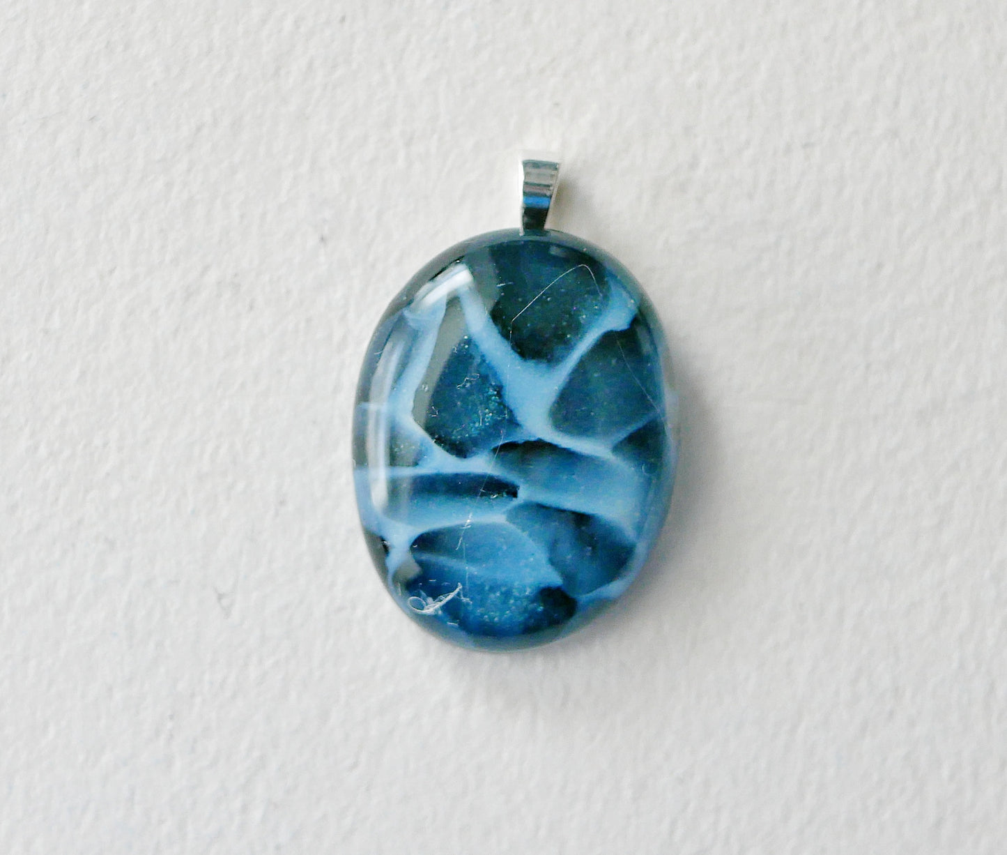 Blue Aventurine and Opaline Dragonskin Pendant #2 (Sterling Silver) (PENDANT ONLY)