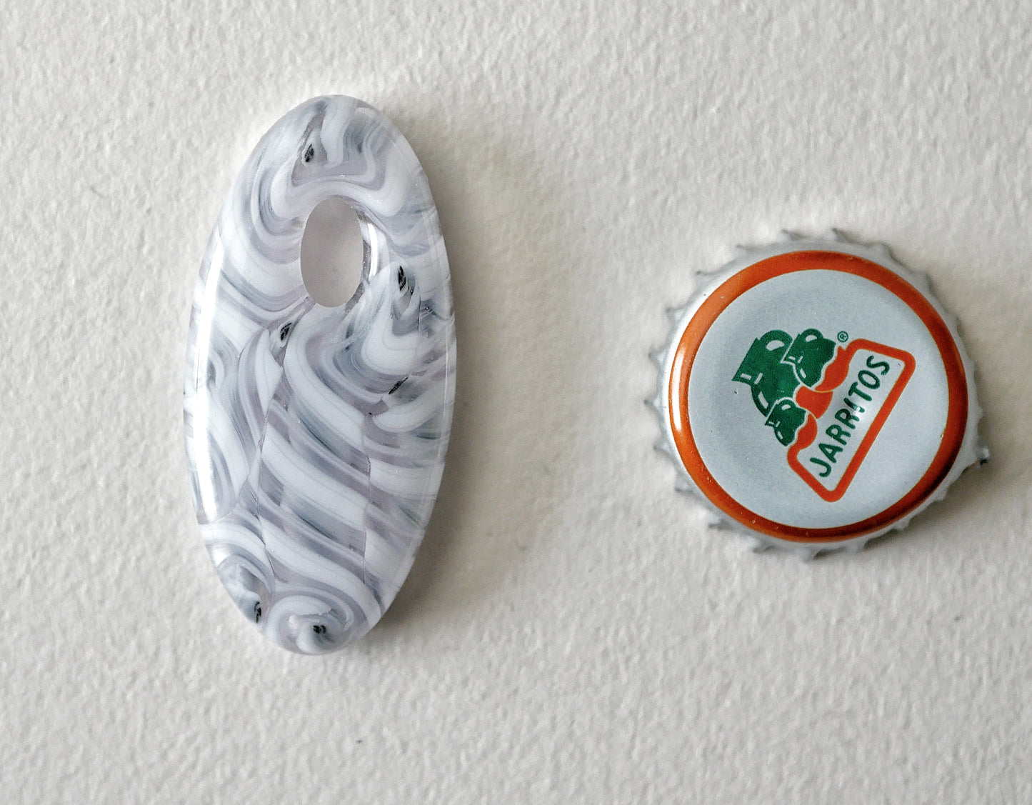 Oval Pendant: Grey and White Swirl (PENDANT ONLY)