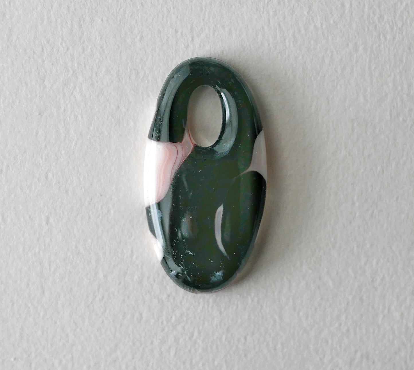 Oval Pendant: Pink and Black #1 (PENDANT ONLY)