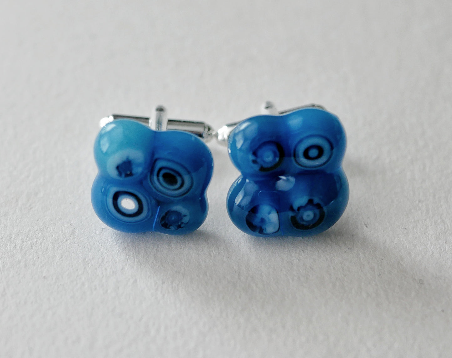 Blue Cluster Sterling Silver Cufflinks