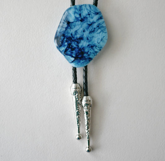 Blue Dragonskin Bolo Tie #1