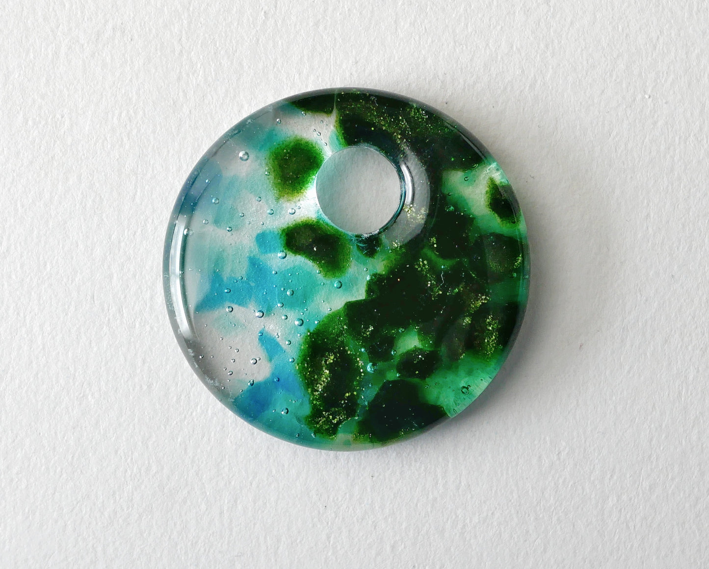 Round Pendant: Green and Blue (PENDANT ONLY)