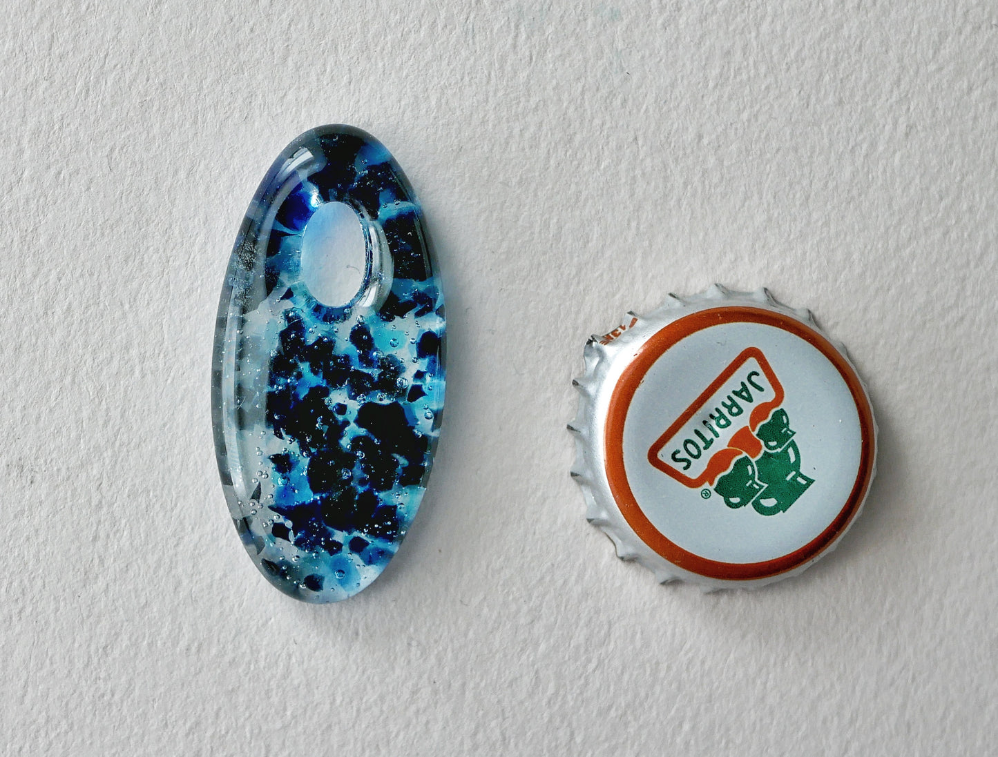 Oval Pendant: Blue and Clear (PENDANT ONLY)