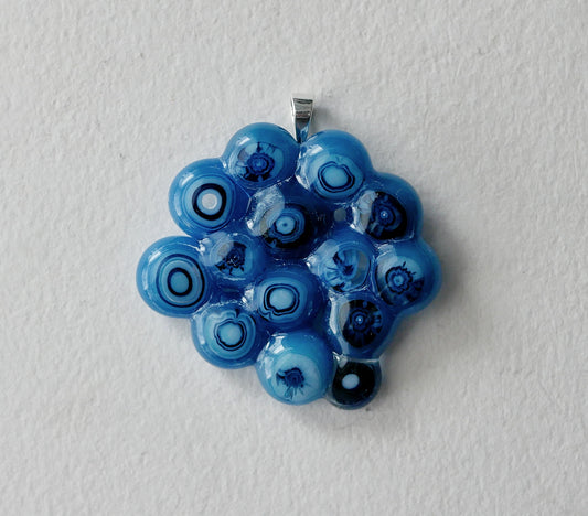 Dark Blue Cluster Pendant #1 (Sterling Silver) (PENDANT ONLY)