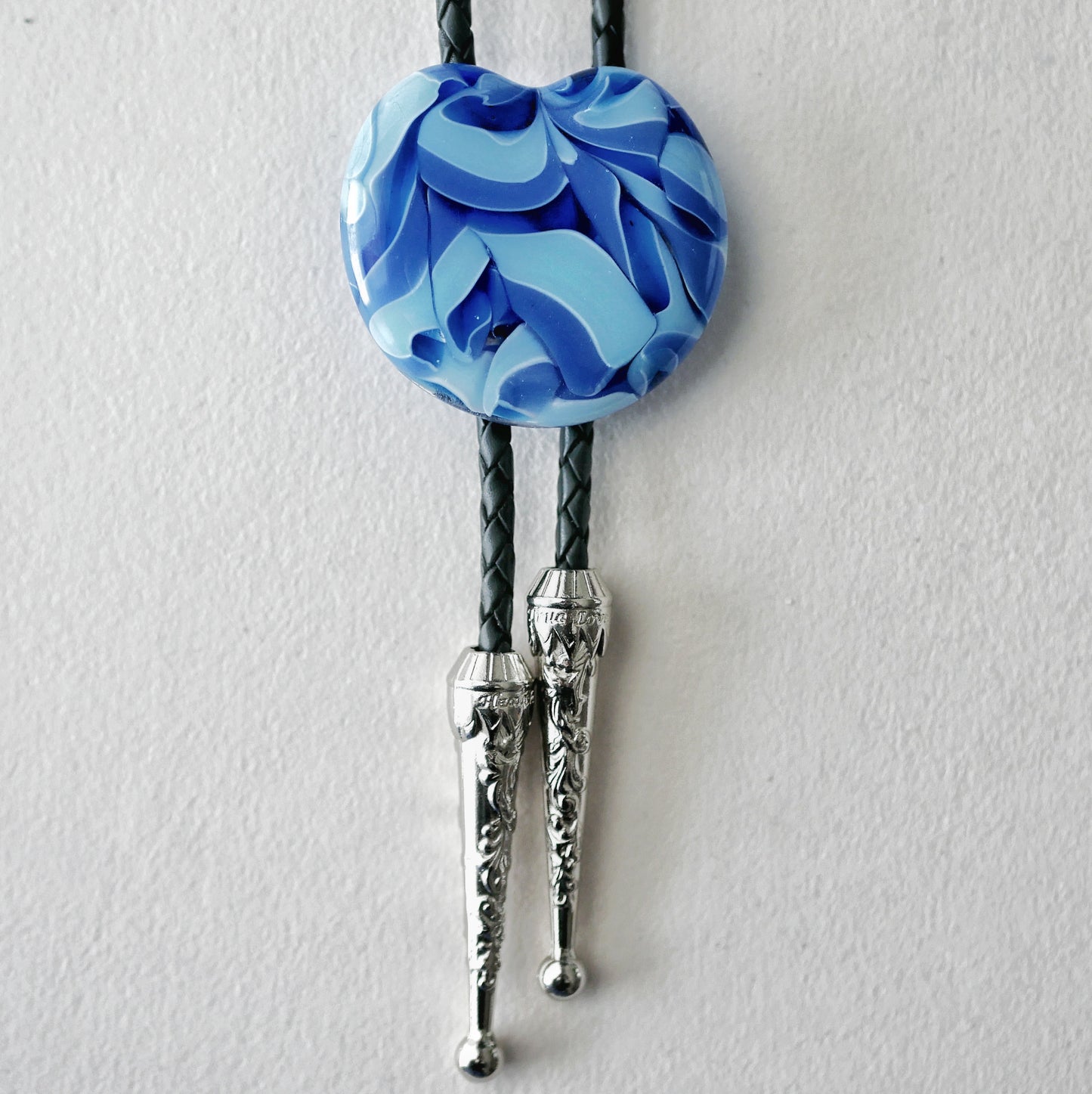 Swirling Blue Bolo Tie