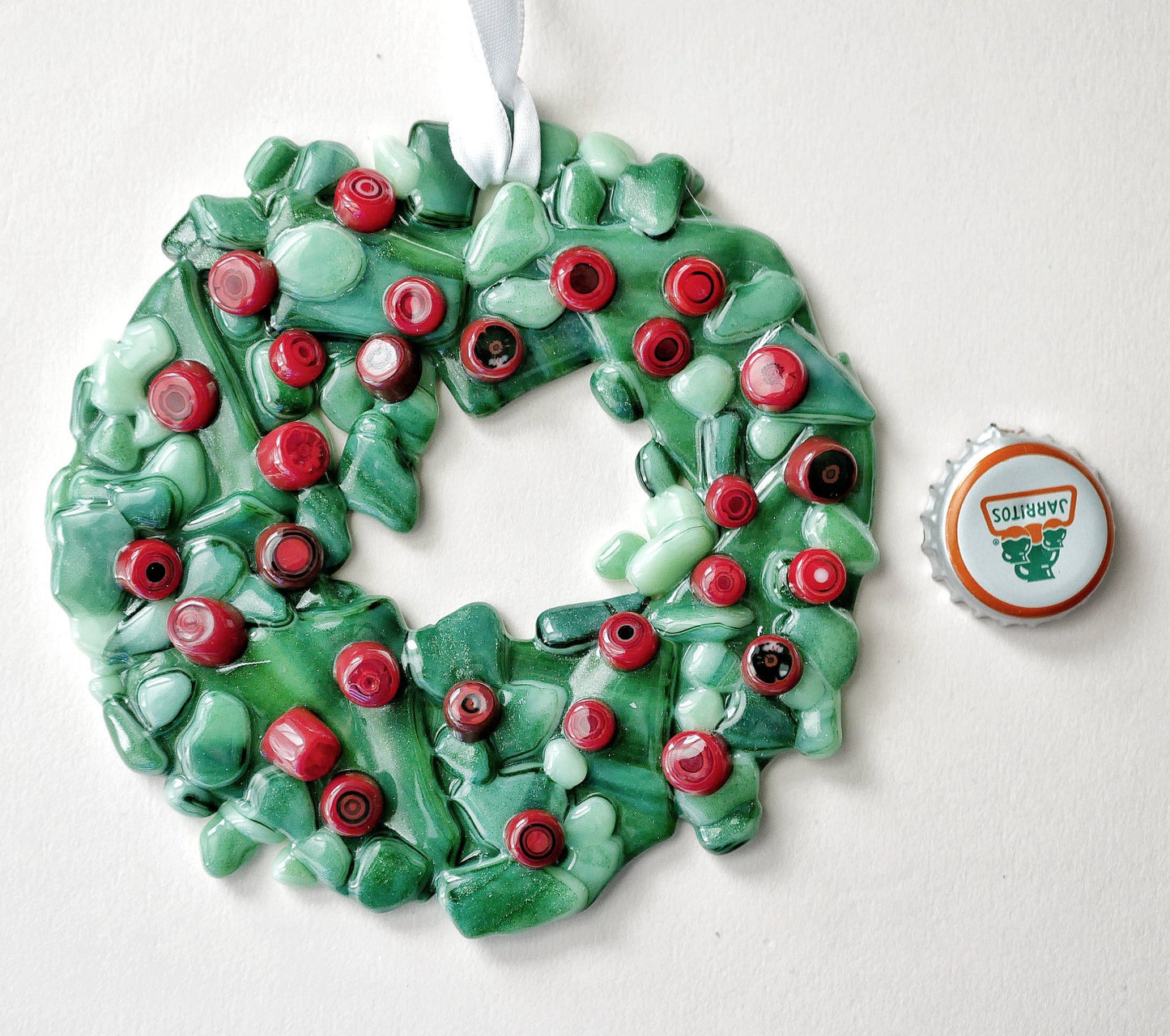 Bumpy Wreath with Red Murrine Ornaments (Large)