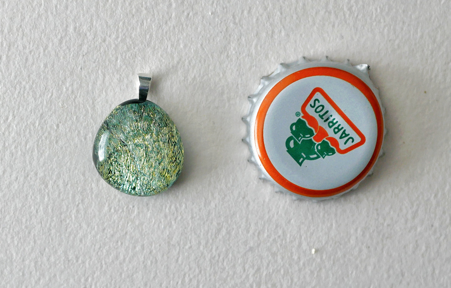 Green Dichroic Pendant #4 (Sterling Silver) (PENDANT ONLY)