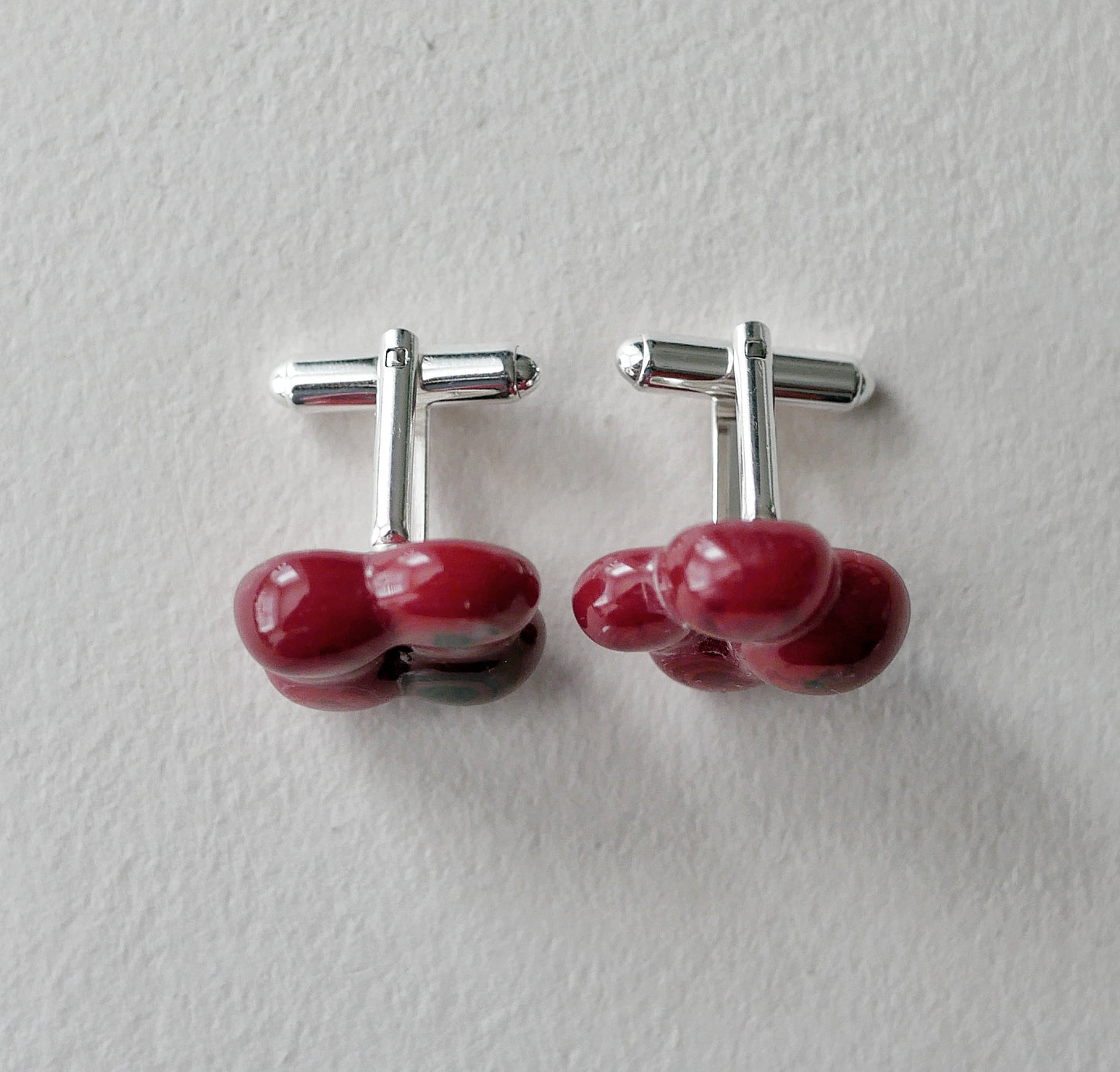 Red Cluster Sterling Silver Cufflinks