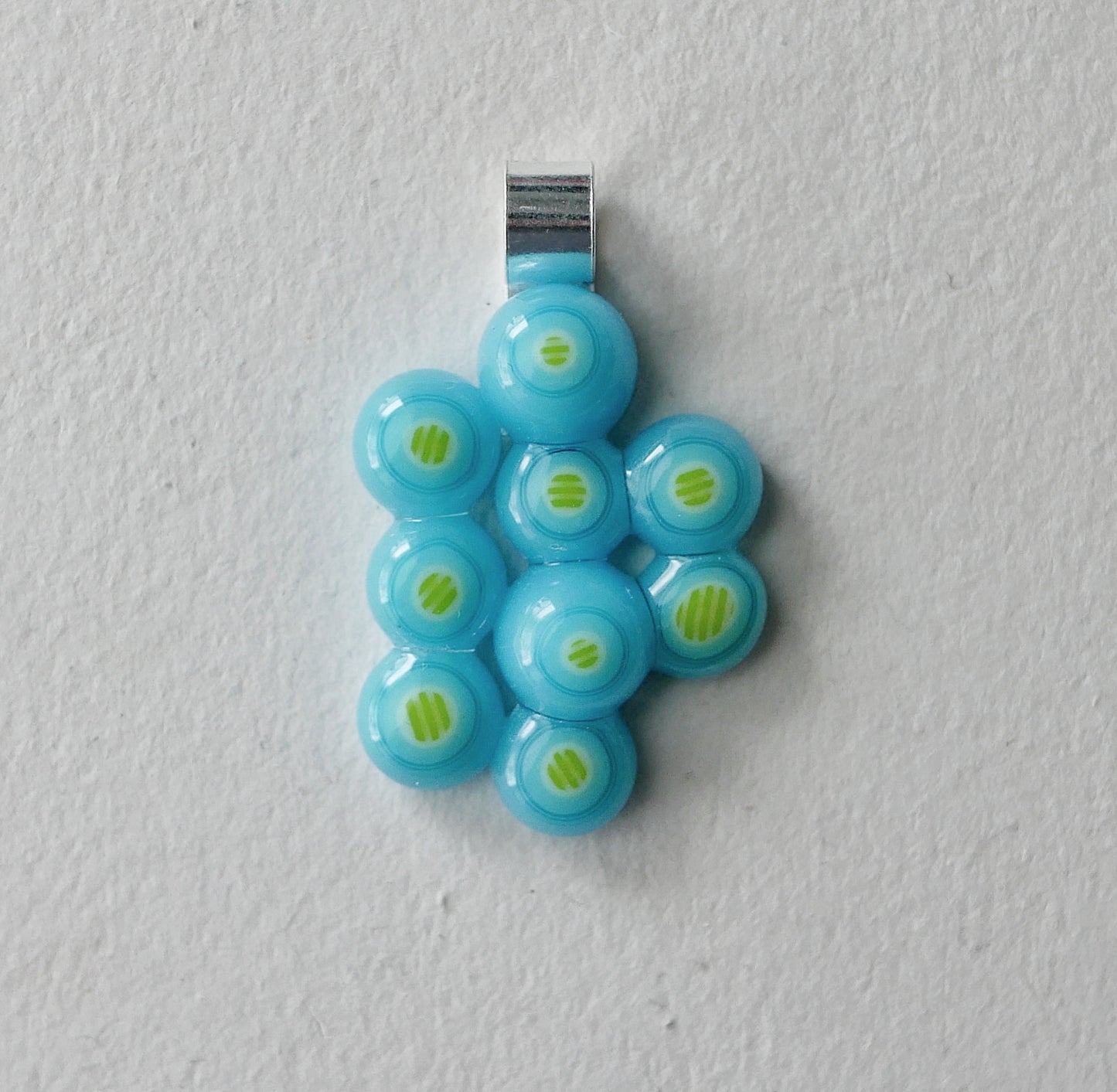 Aqua Blue and Yellow Cluster Pendant (Sterling Silver) (PENDANT ONLY)