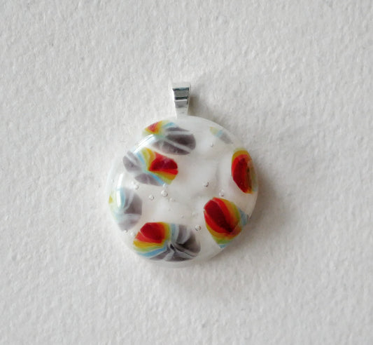 Rainbow Bubble Pendant: Rainbows on Clouds #2 (Sterling Silver) (PENDANT ONLY)