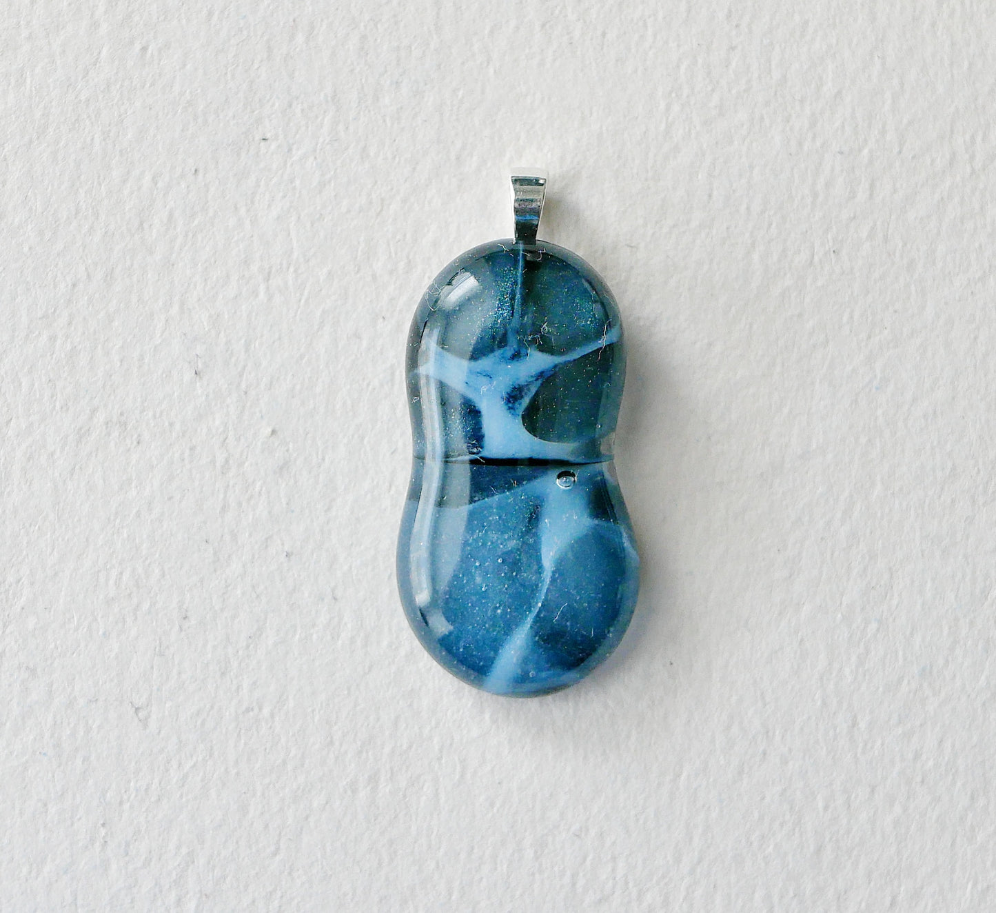 Blue Aventurine and Opaline Dragonskin Pendant #1 (Sterling Silver) (PENDANT ONLY)